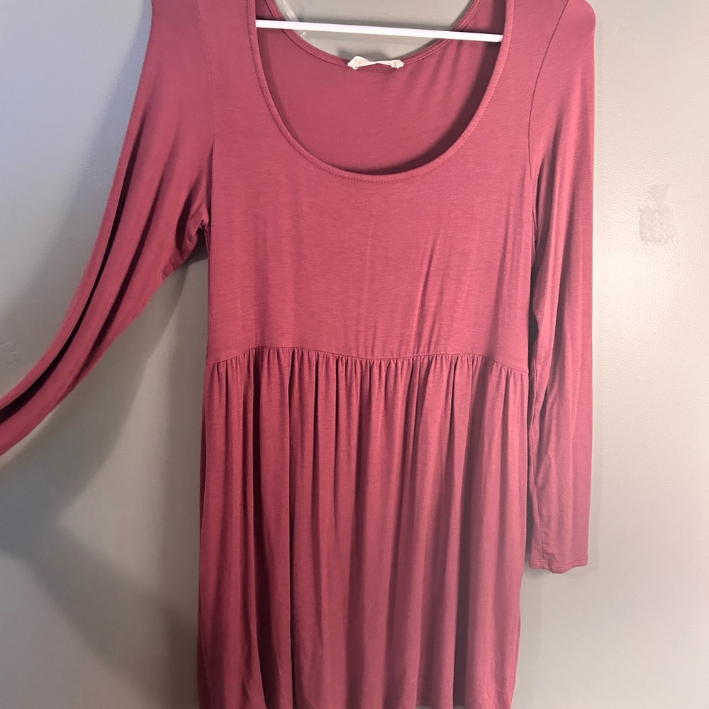 Long Sleeve Burgundy Dress